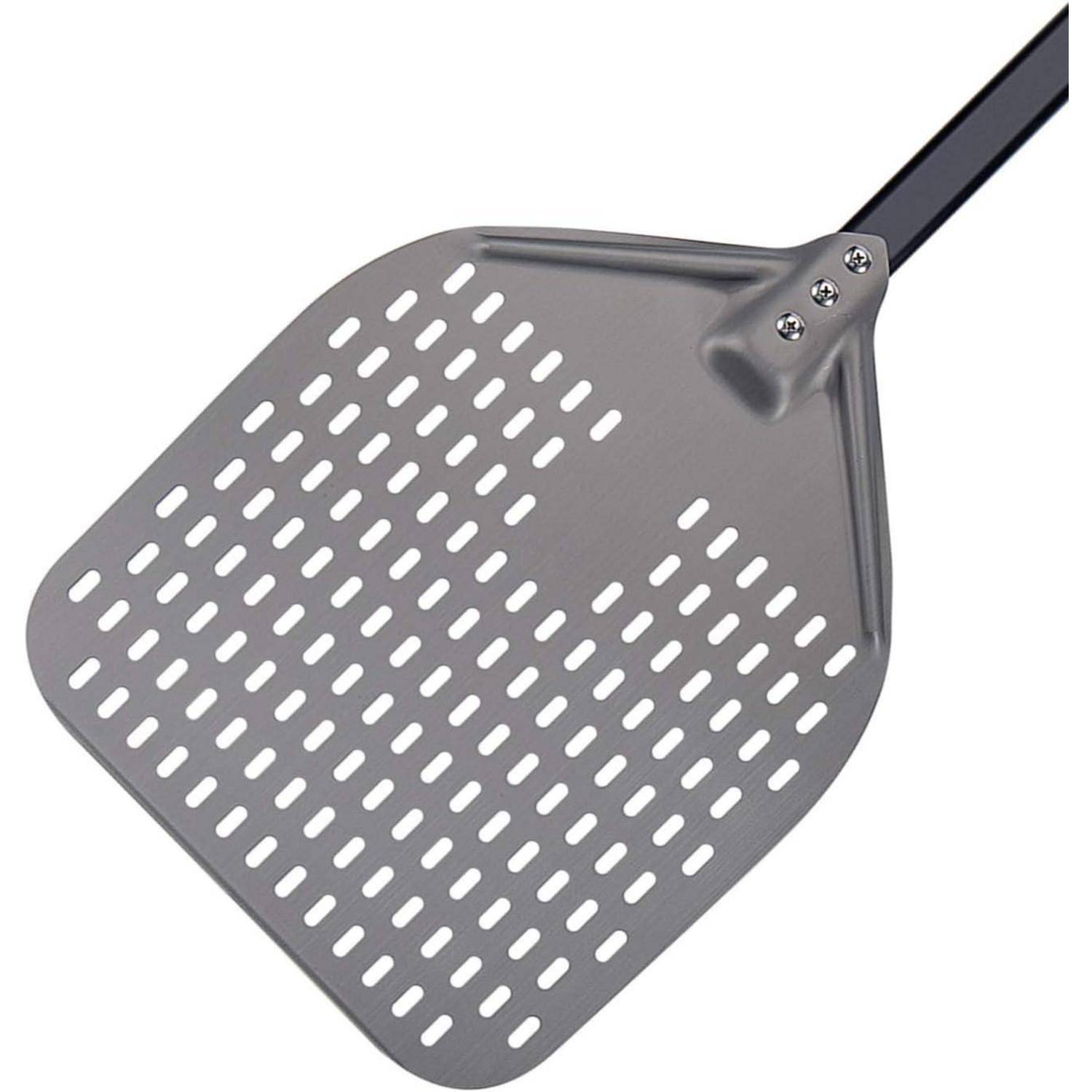 Perforierte Pizzaschaufel aus Eloxiertem Aluminium mit Silikongriff
