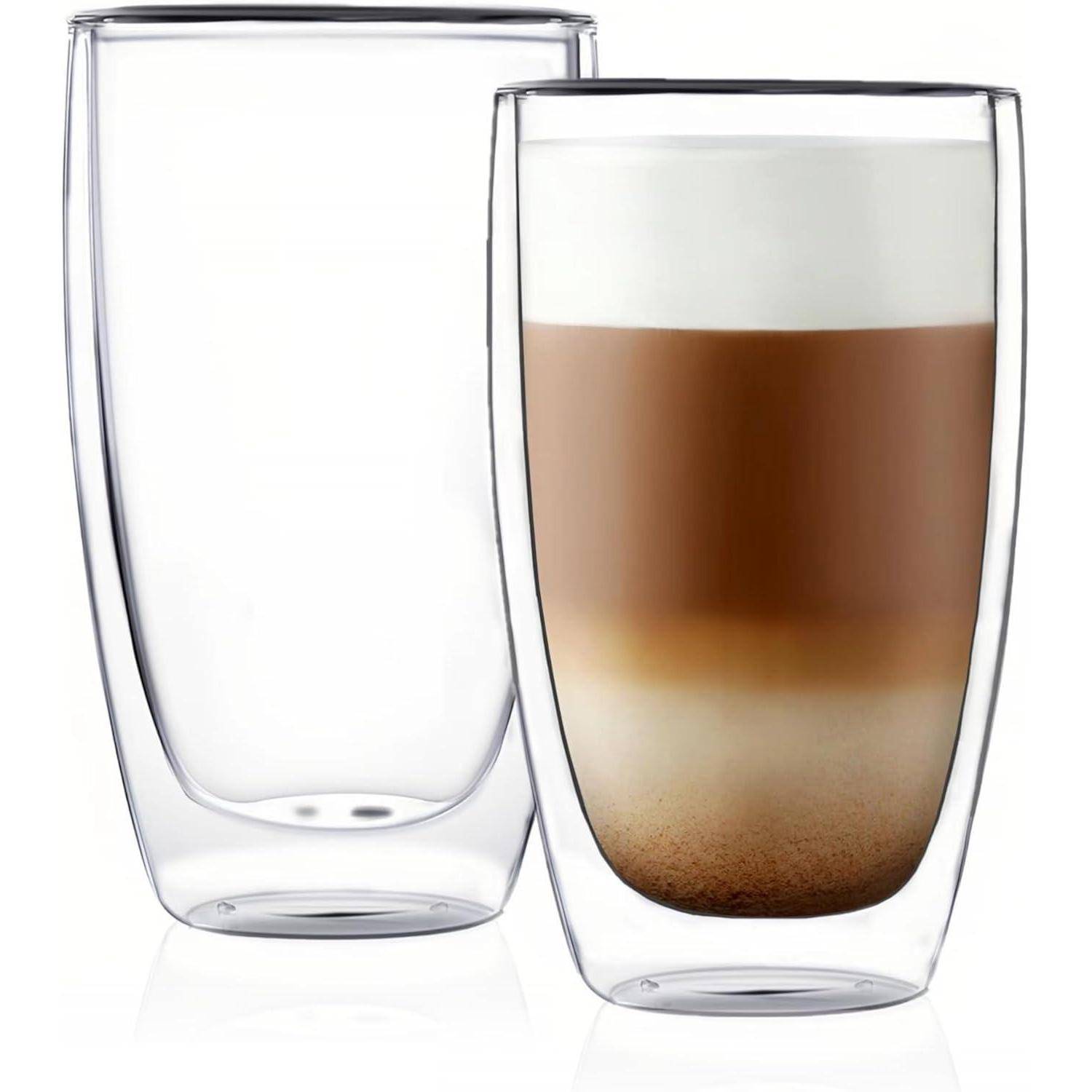 Doppelwandige Thermoglas Latte Macchiato Gläser 400ml 2er-Set