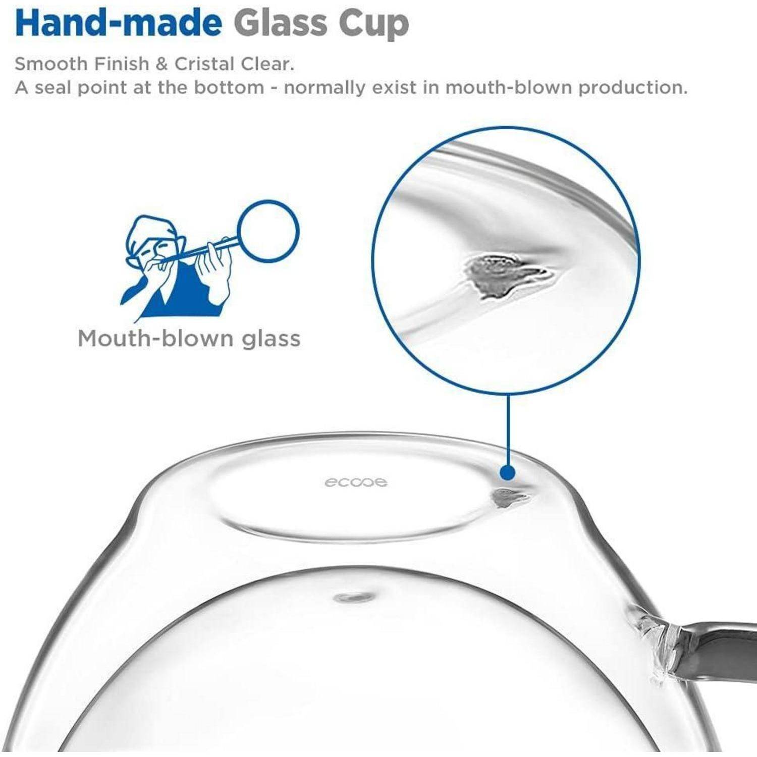 Doppelwandige Cappuccino Gläser Borosilikatglas 2er Set 350ml