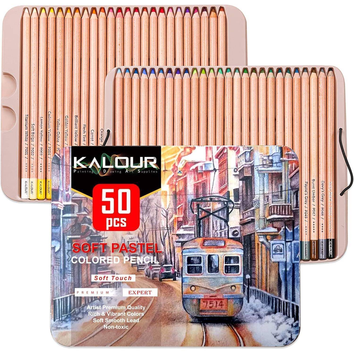 Pastellkreide-Buntstifte Set 50 Farben Zeichnen Skizzieren
