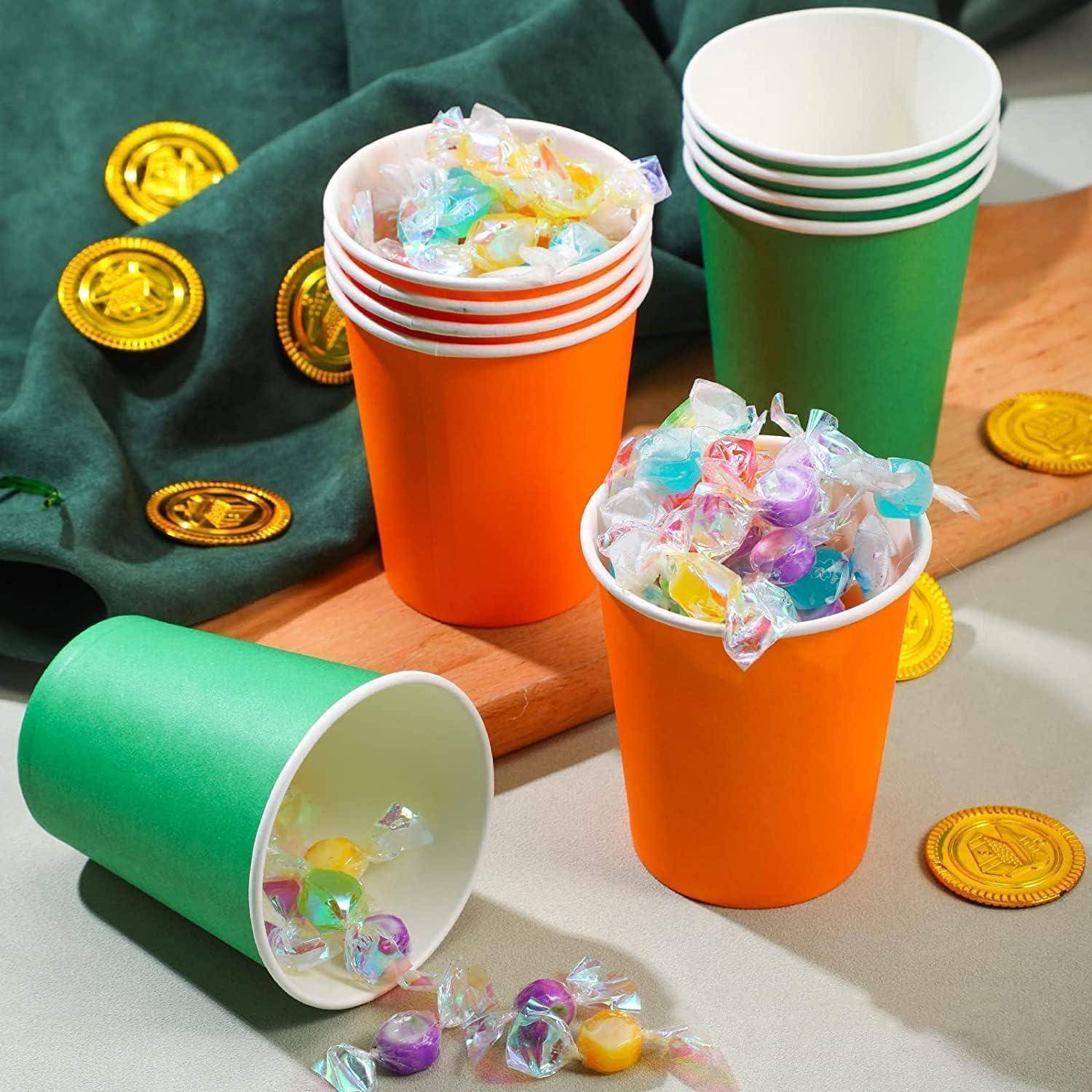 60er Pack Pappbecher 250ml Mehrfarbige Trinkbecher für Party DIY Fest