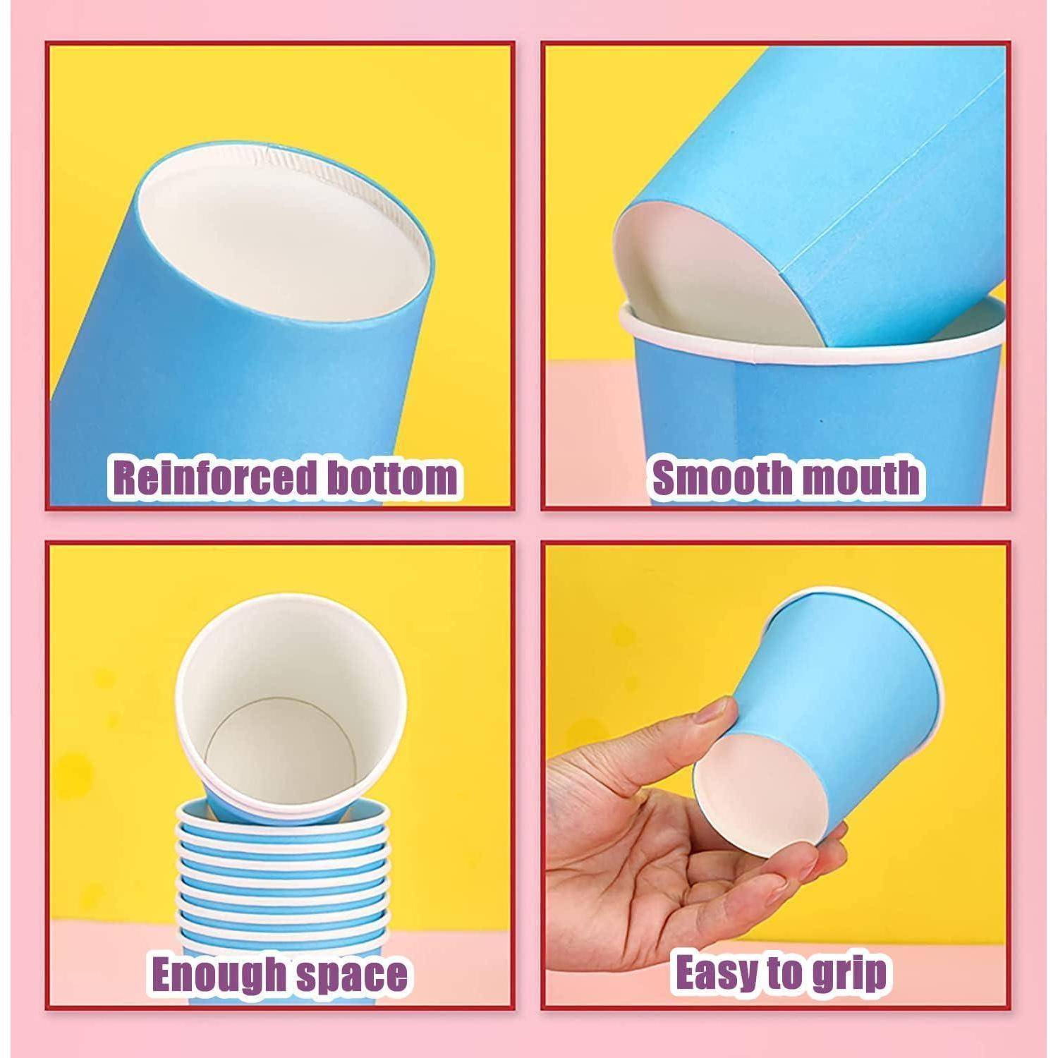 60er Pack Pappbecher 250ml Mehrfarbige Trinkbecher für Party DIY Fest