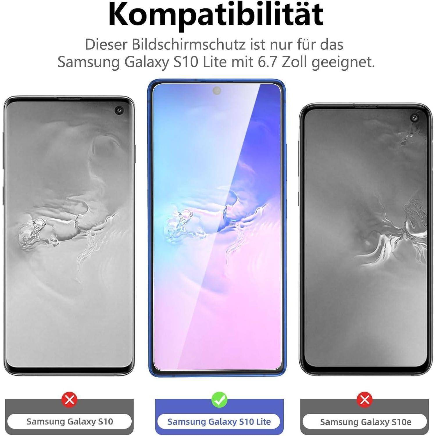 Panzer Schutz Glas Samsung Galaxy S10 Lite 3 Stück 9H Härte Ultra-klar