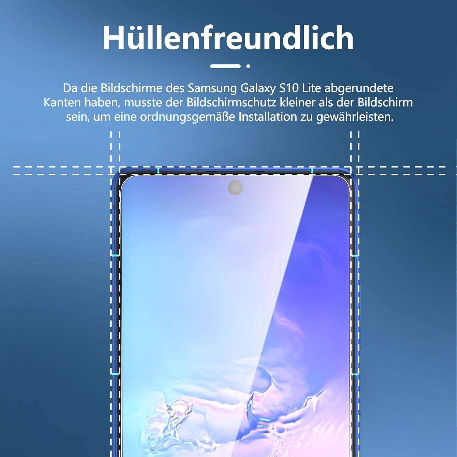 Panzer Schutz Glas Samsung Galaxy S10 Lite 3 Stück 9H Härte Ultra-klar