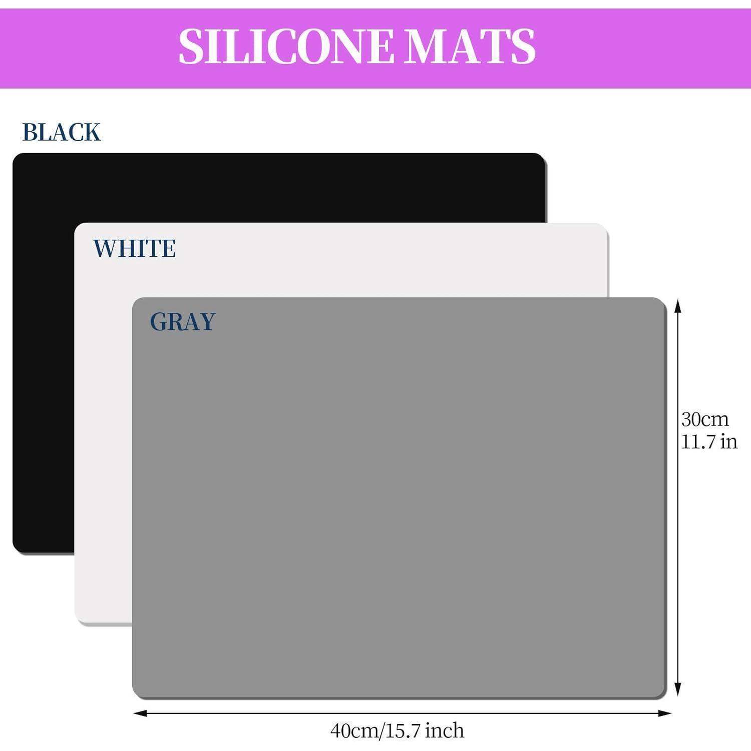3er Set Silikonmatte 30x40 cm Antihafte Tischmatte Bastelmatte