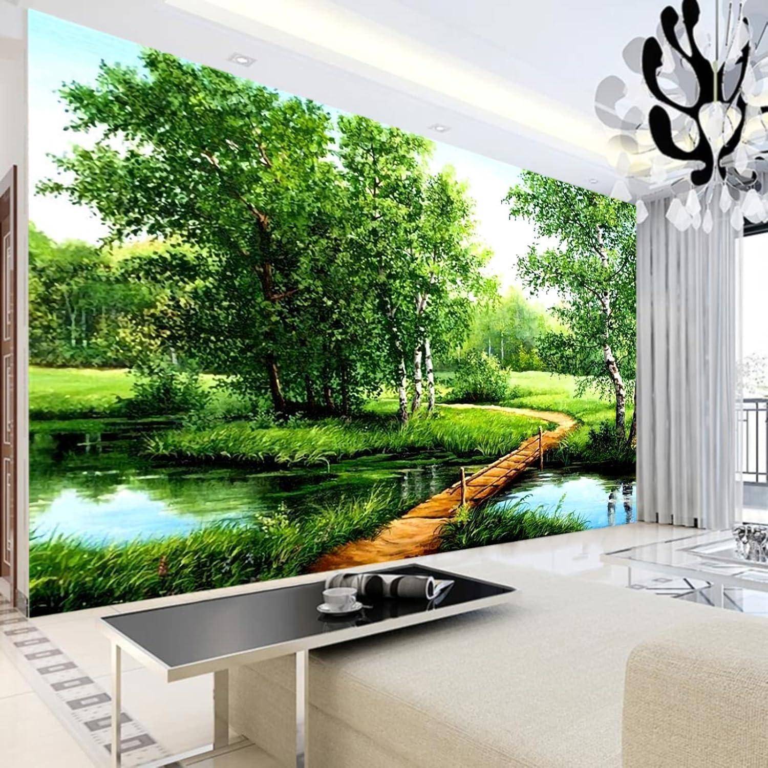 Diamond Painting Landschaft 5D XXL Strass Zubehör Birkenwald 180x70cm