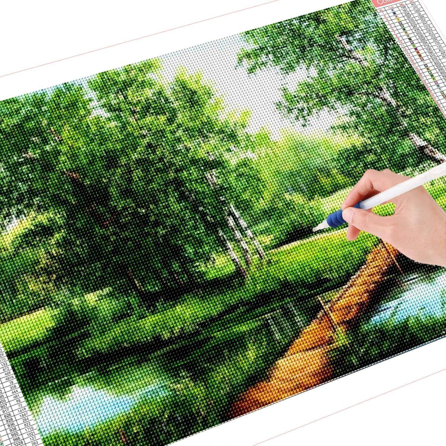 Diamond Painting Landschaft 5D XXL Strass Zubehör Birkenwald 180x70cm