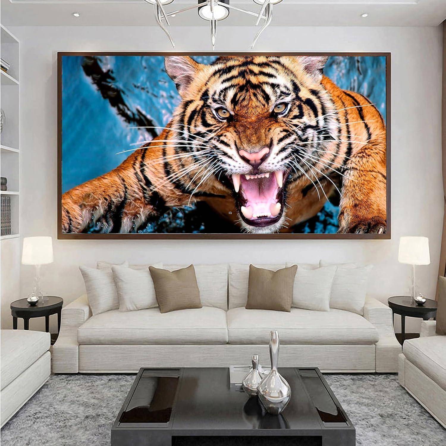 Diamond Painting Set 5D Tiger Erwachsene XXL 100x40cm B 100x40cm