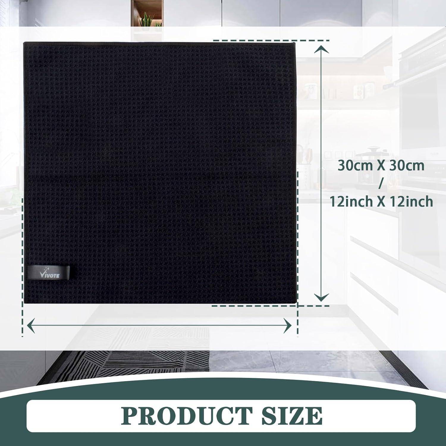 Mikrofasertücher Schwarz 30cm X 30cm Fusselfrei 12 Stück