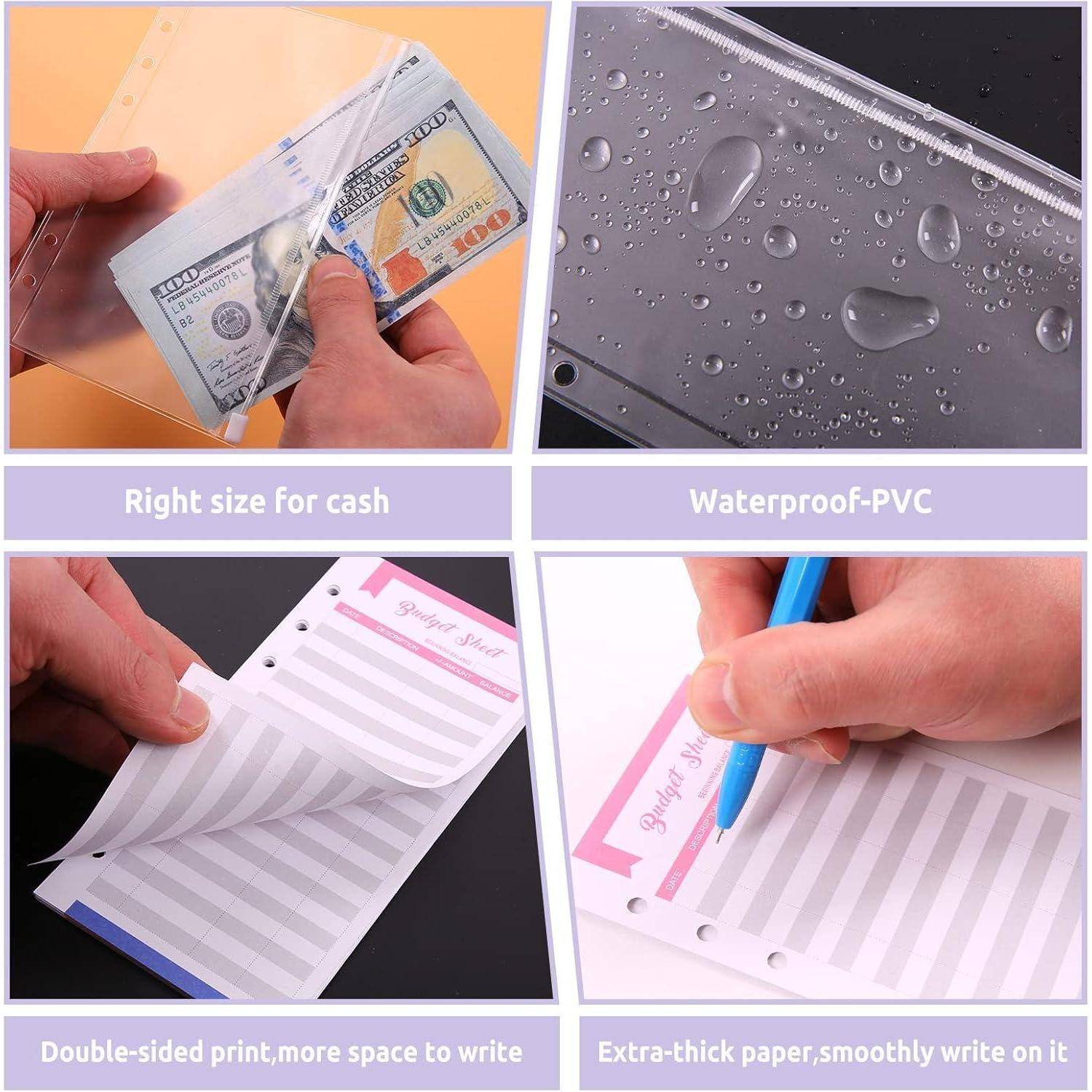 Universelle Plastik-Umschläge: Die richtige Größe für Bargeld, wasserdichtes PVC, beidseitiger Druck mit mehr Platz, extra-dickes Papier für glattes Schreiben.
