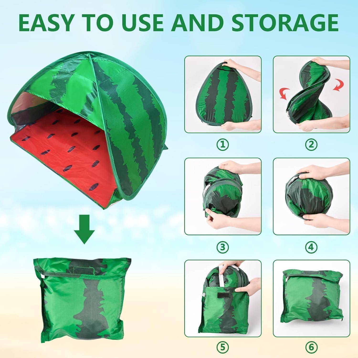 Hundestrandzelt Sonnenschutz Wassermelone Pop-up Haustier-Sonnendach