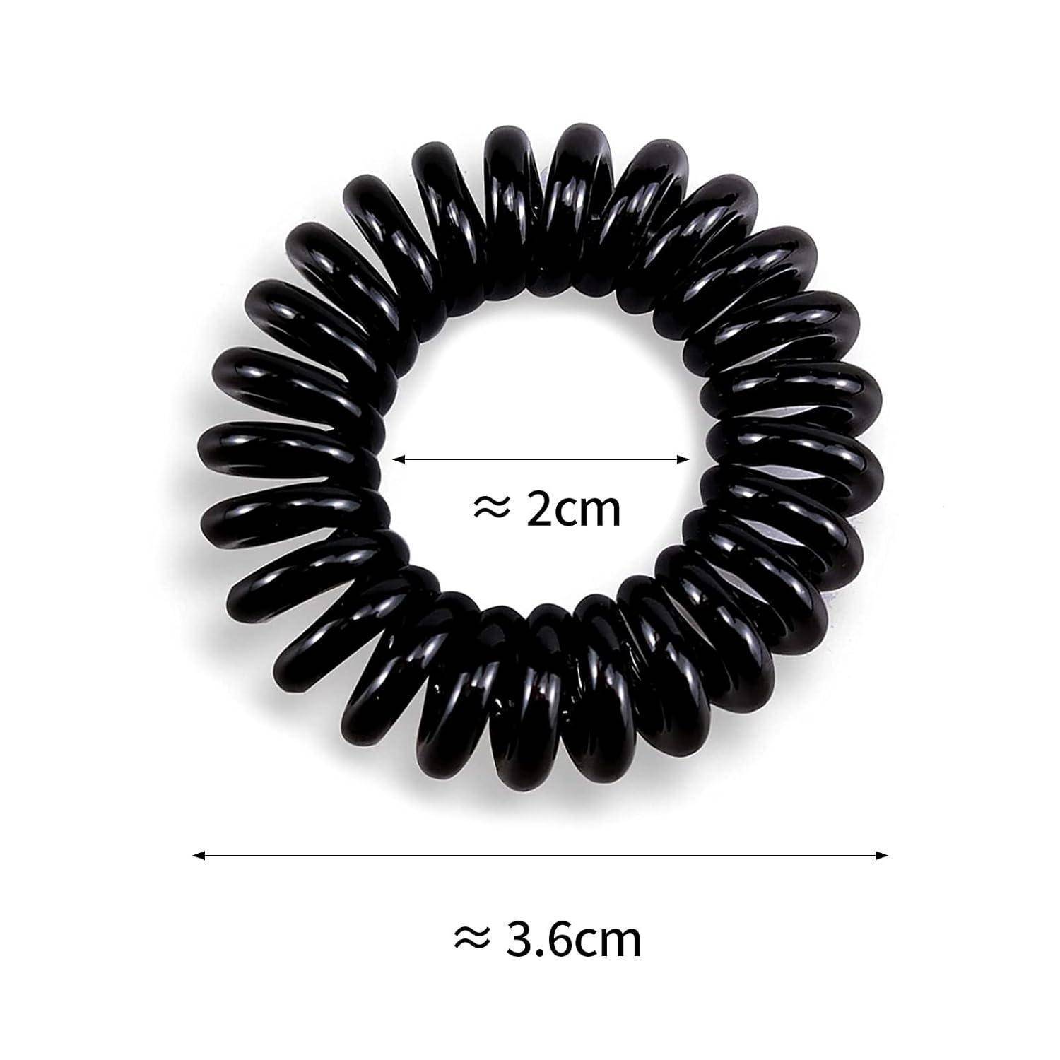 9er Set Telefonkabel Spiral Haargummis in 3 Farben, elastische