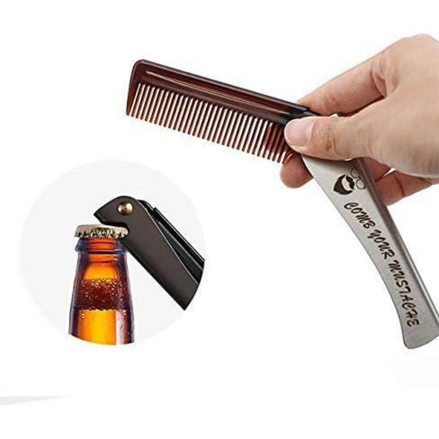 Haar- und Bartkamm Edelstahlkamm Schnurrbartformkamm Taschenbartkamm