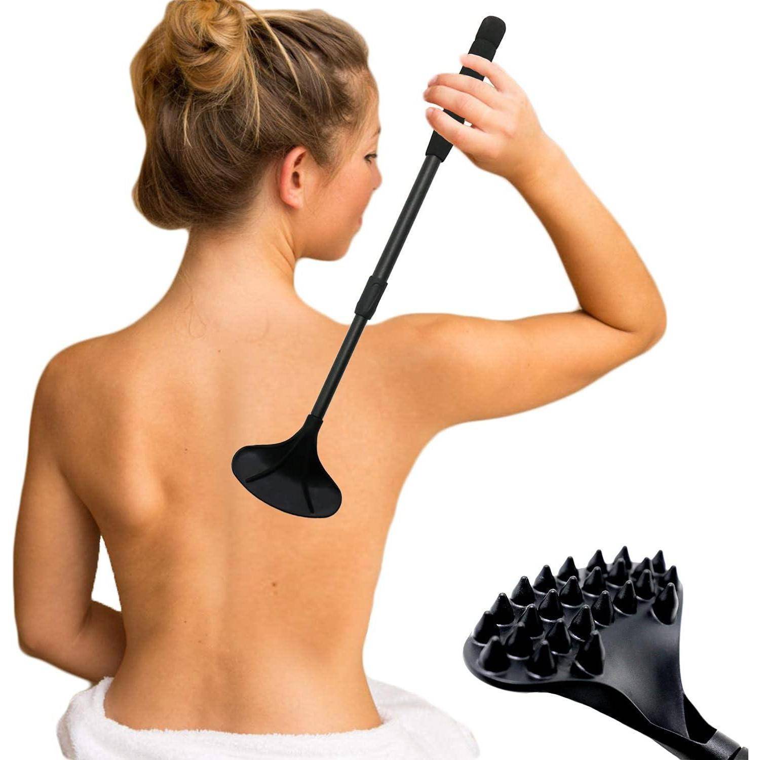 Rückenkratzer für Frauen Männer Ausziehbar mit starkem ABS-Massagekopf