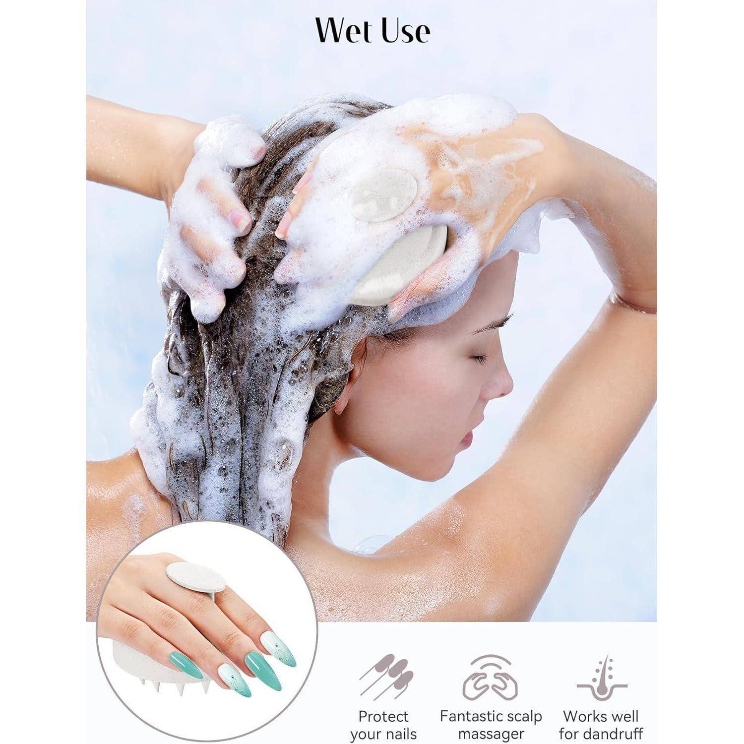 Kopfhaut Massagebürste mit weichen Silikonborsten für Haare
