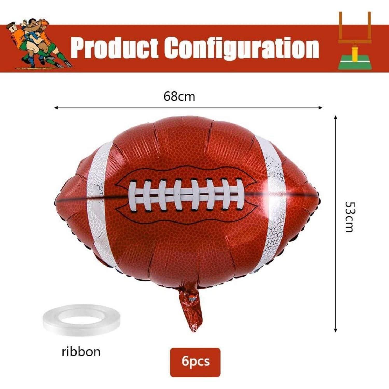 Luftballons Football Folienballons 6 Stück Party Braun Fußball
