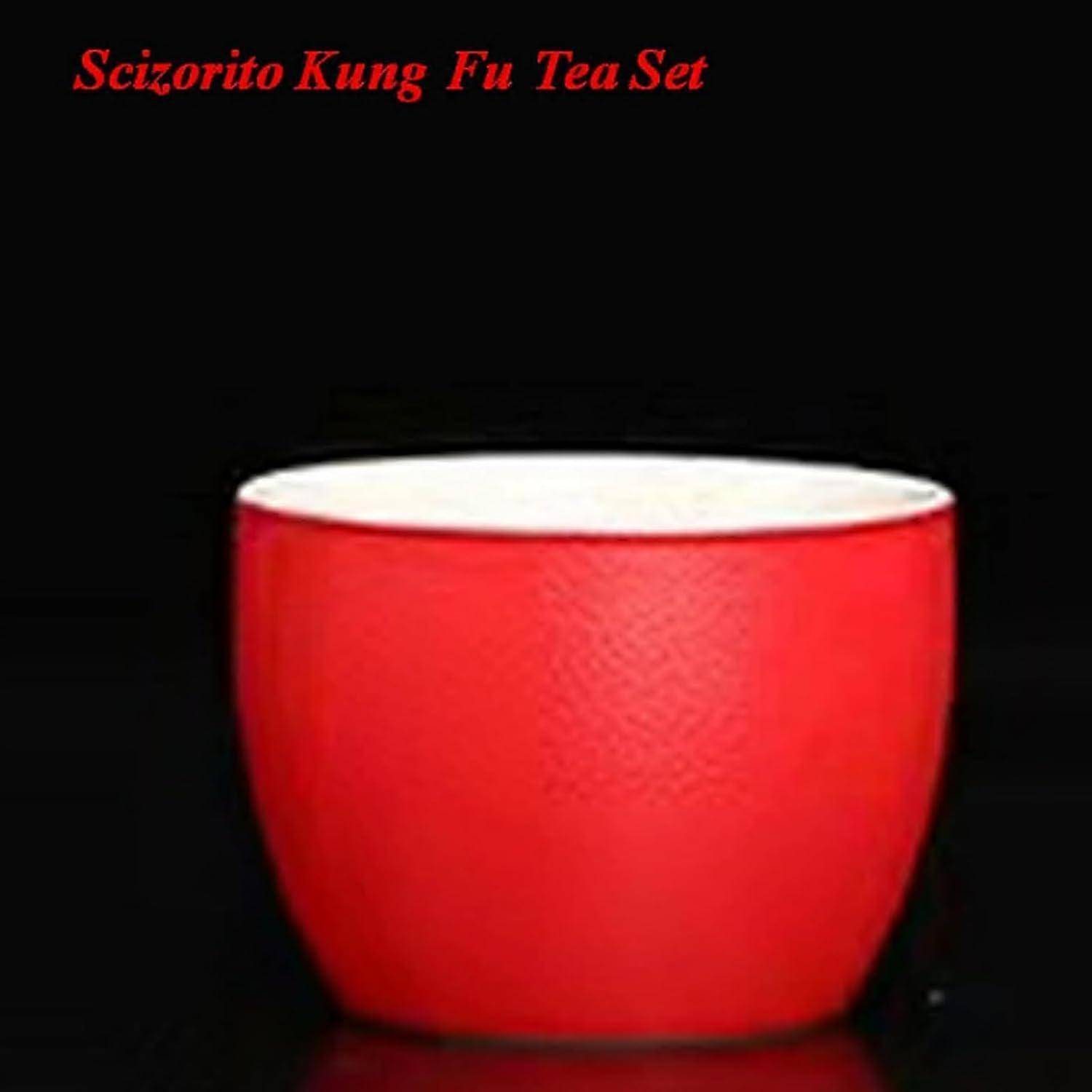 Tee Set Keramik Kungfu 360 Teekanne Infuser 4 Teetassen Rot