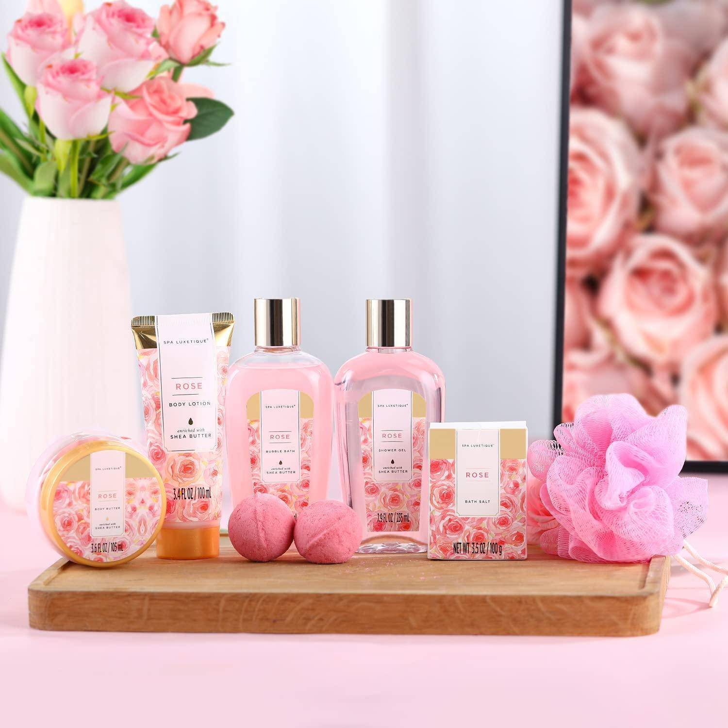 Geschenkset Badeset Duschset 8teilig Spa Beauty Pflegeset Rosenduft