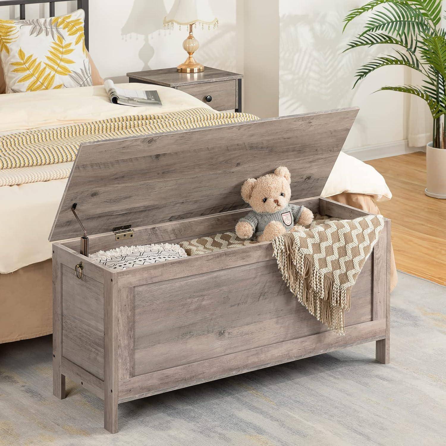Sitzbank Stauraum Schuhbank 100 x 40 x 48 cm Greige