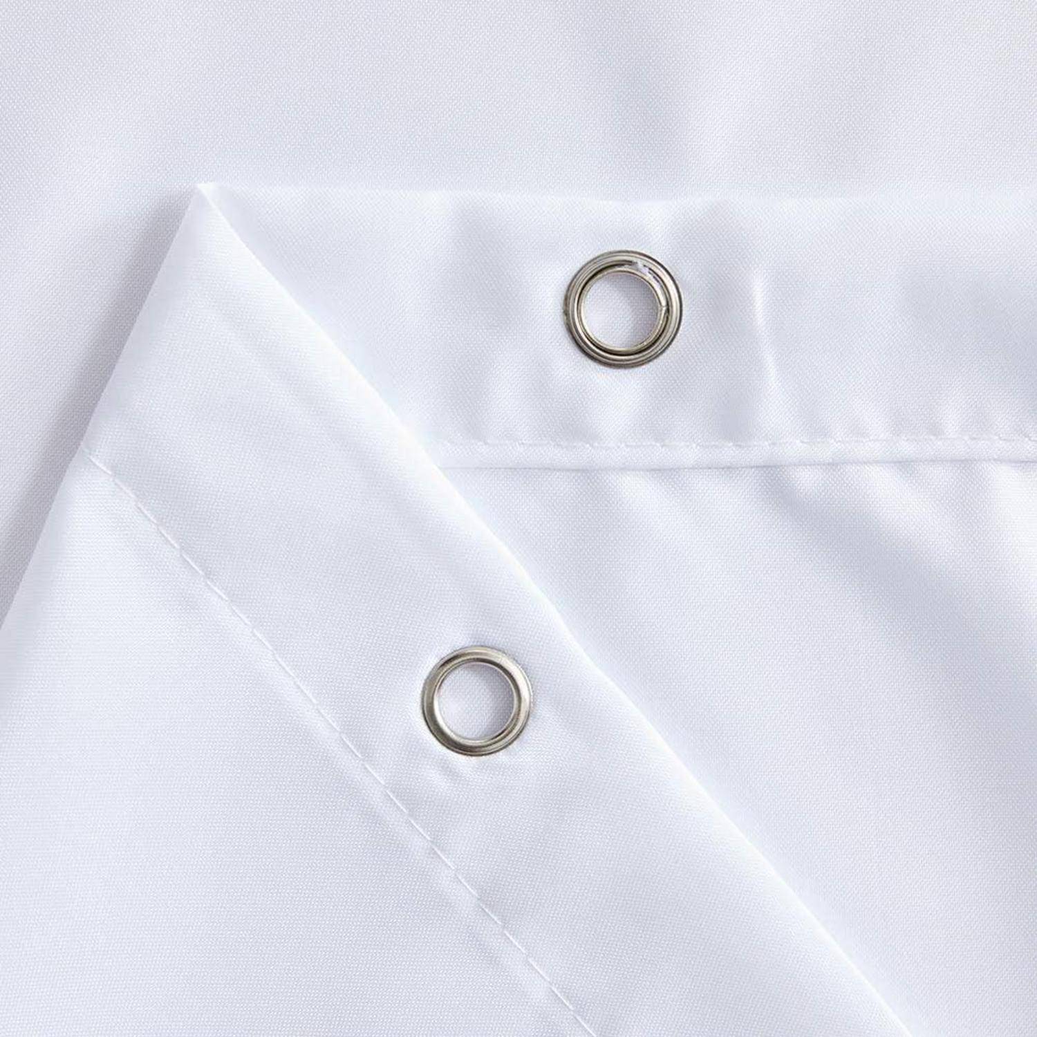 Duschvorhang Textil Polyester Stoff H180 x B120 cm (1er Pack) Weiß