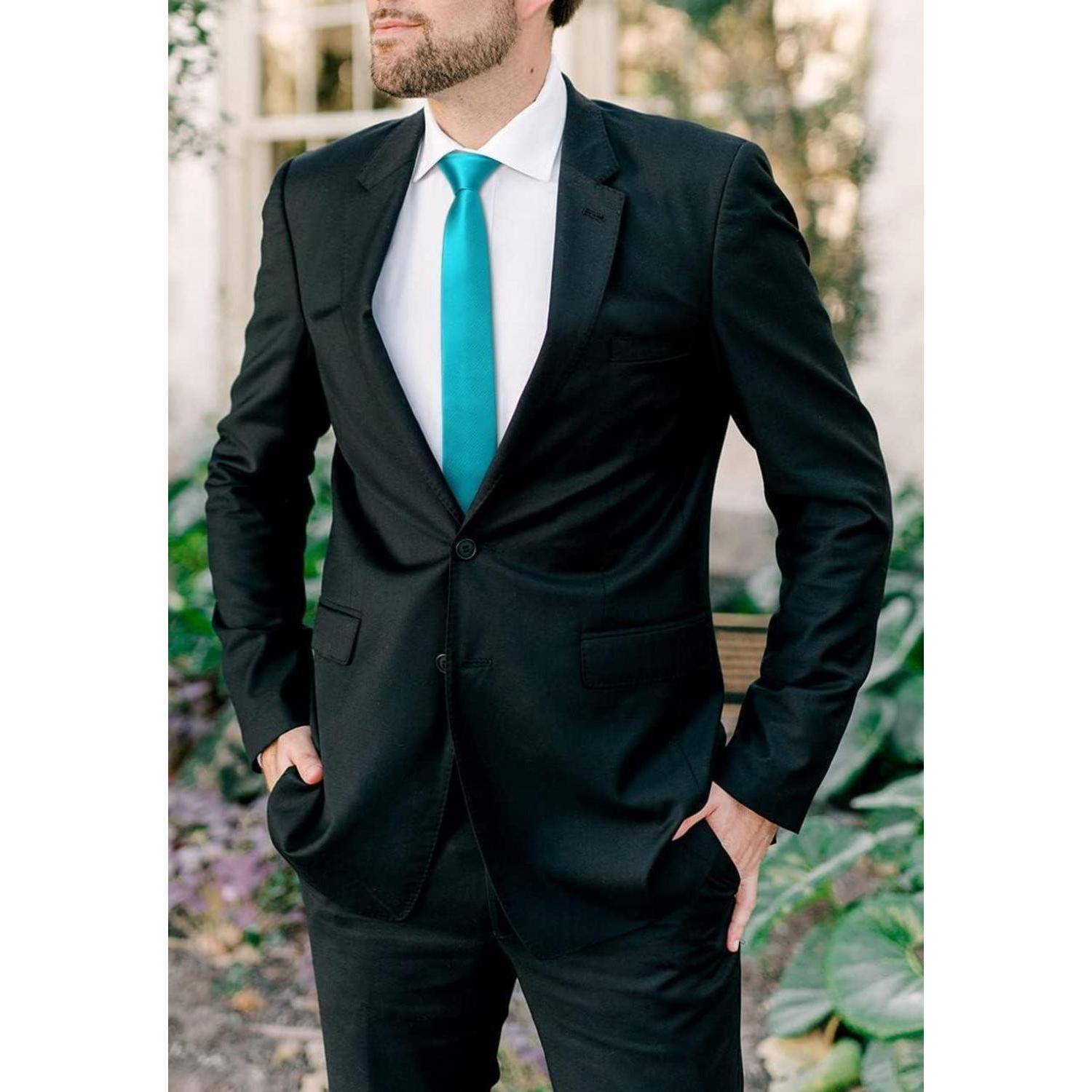Krawatte Herren Seide 6cm Hochzeit Party Business Türkis