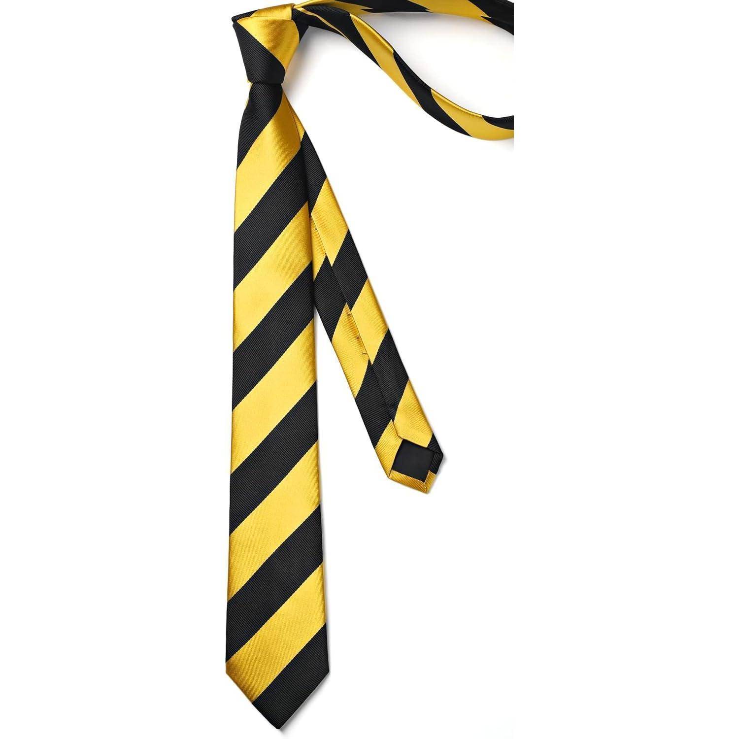 Krawatte Schmale Herren 6cm Hochzeit Einheitsgröße Gelb Schwarz