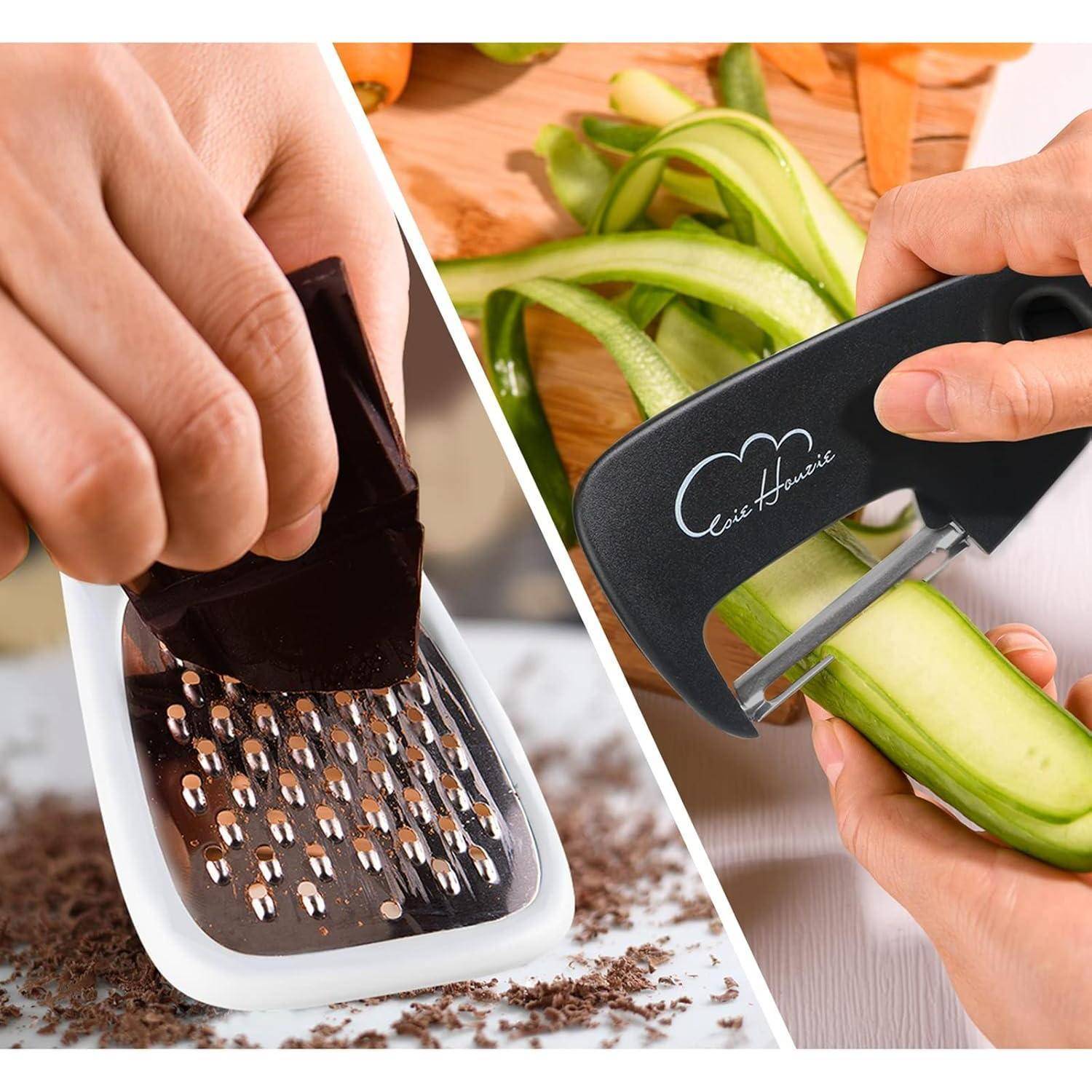 Küchenhelfer Set Pizzaschneider Flaschenöffner Schäler Blau 5pcs