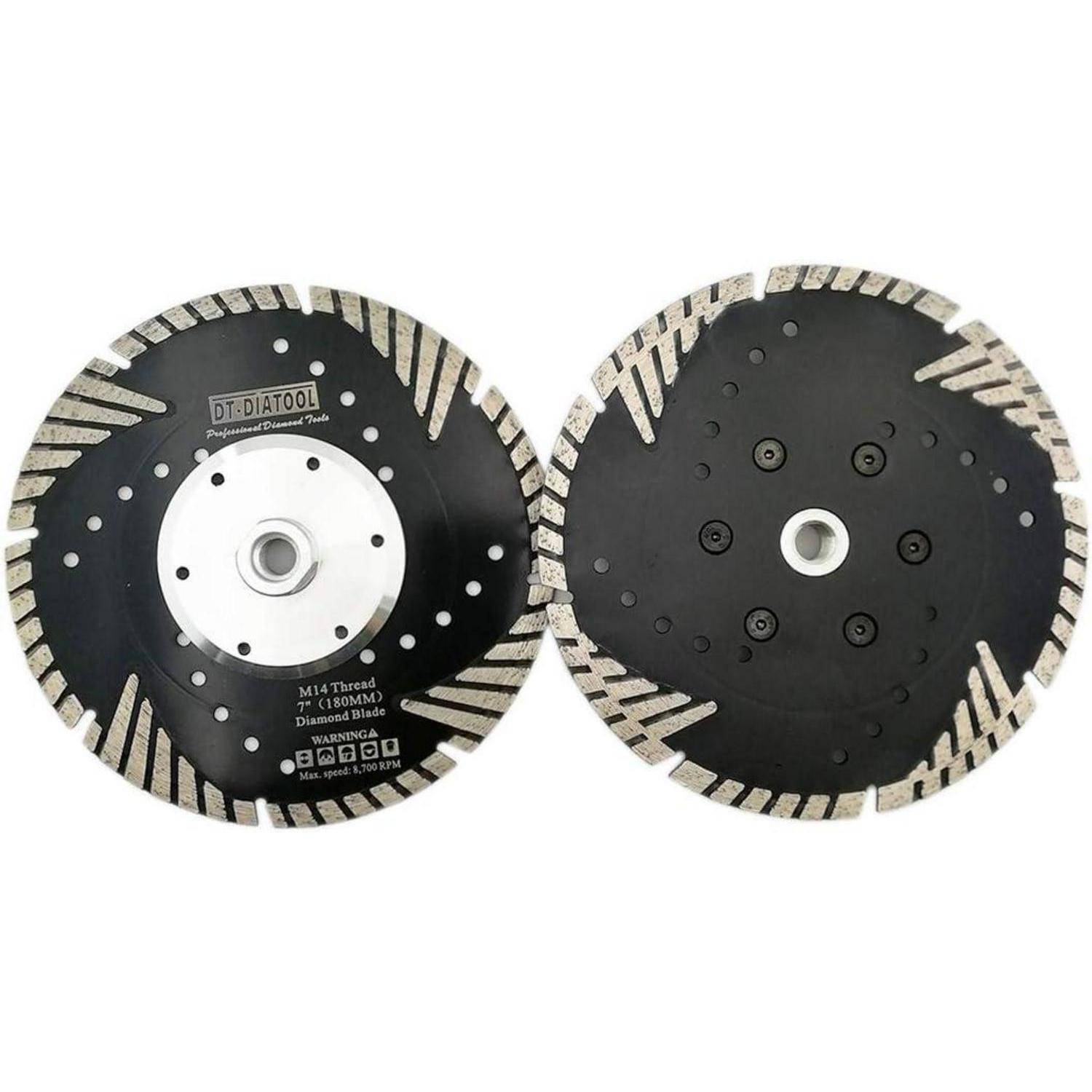 Trennscheibe Diamant Turbo Sägeblatt M14 Schutzzähne Granit 2 180mm