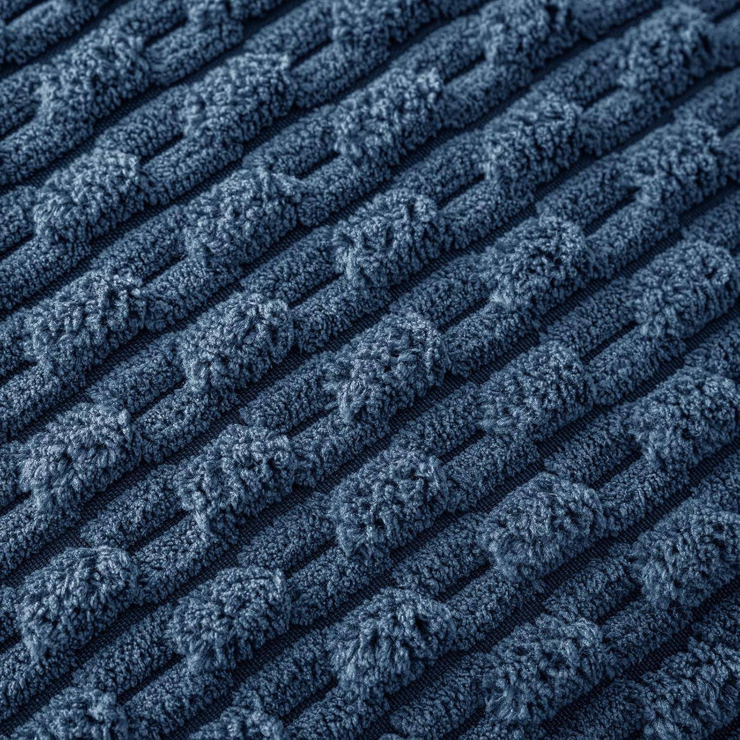 Kissenbezug Kordsamt Sofakissen Dekokissen 45 x 45 cm 2 Stück Blau