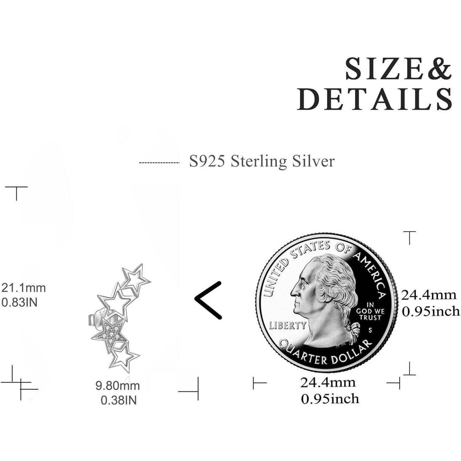 Ohrringe Kreuz Tränenohr Hängend Threader 925 Silber Sternohrringe