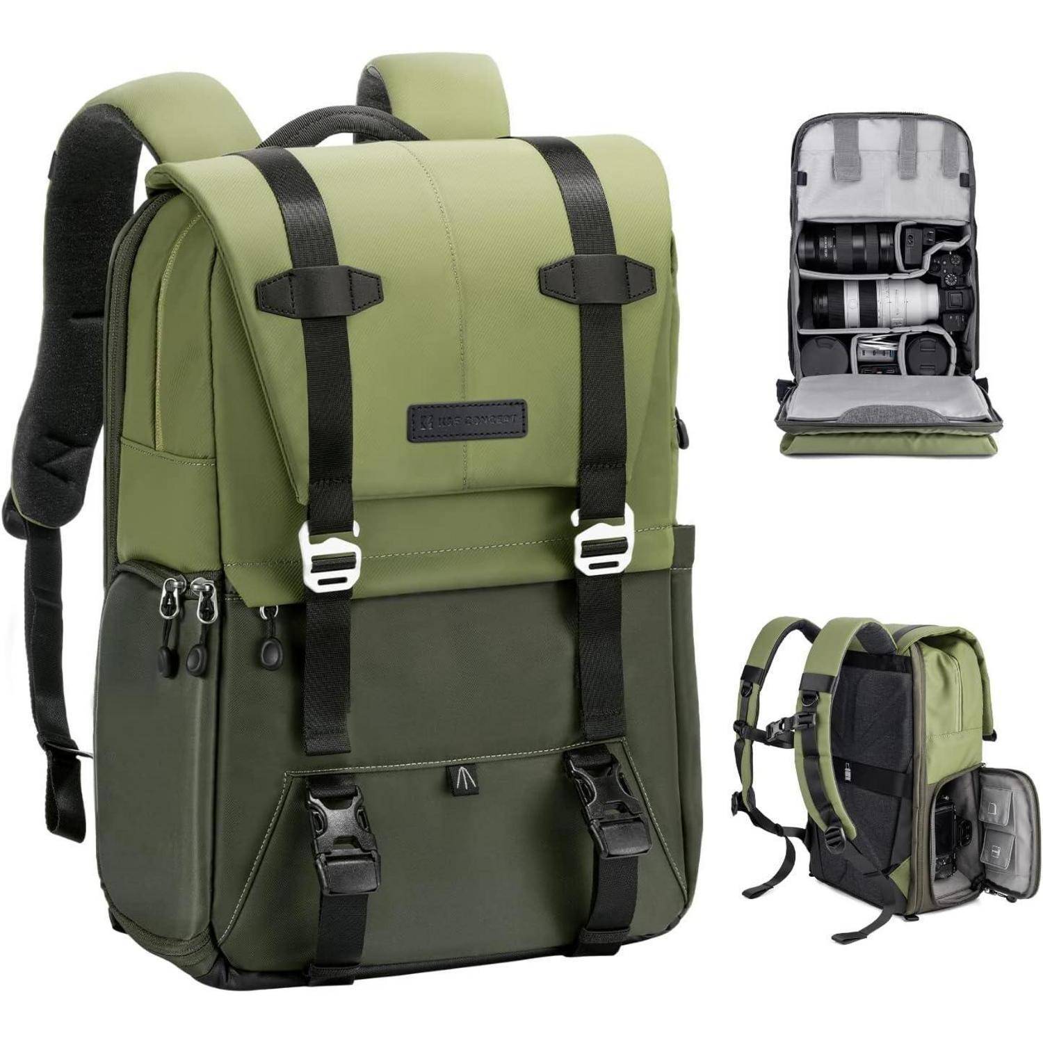 Kamerarucksack 20L 15Zoll Laptopfach Regenschutz C-frisches_grün