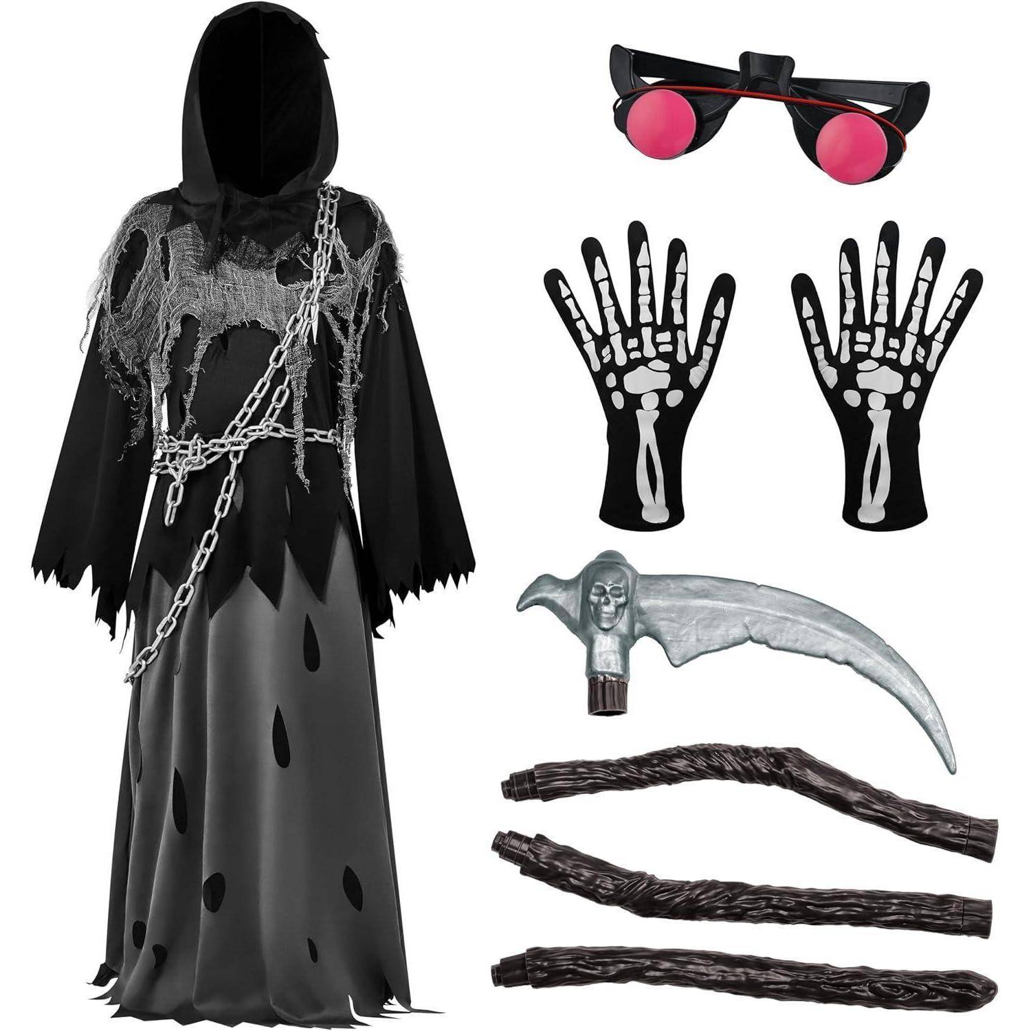 Sensenmann Kostüm Kinder Halloween Grim Reaper Boy X-Large Party