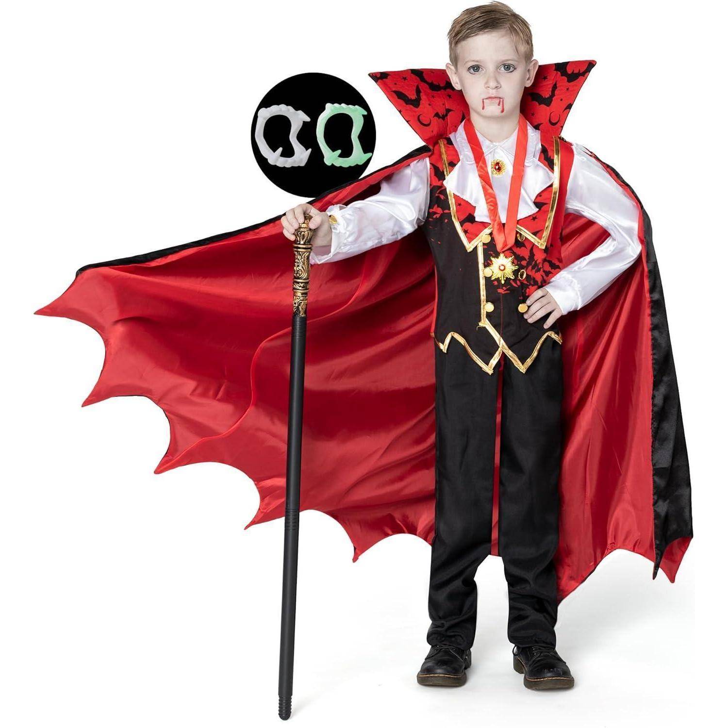 Vampirkostüm Kinder Jungen Rot Medium (8 - 10 Jahre)