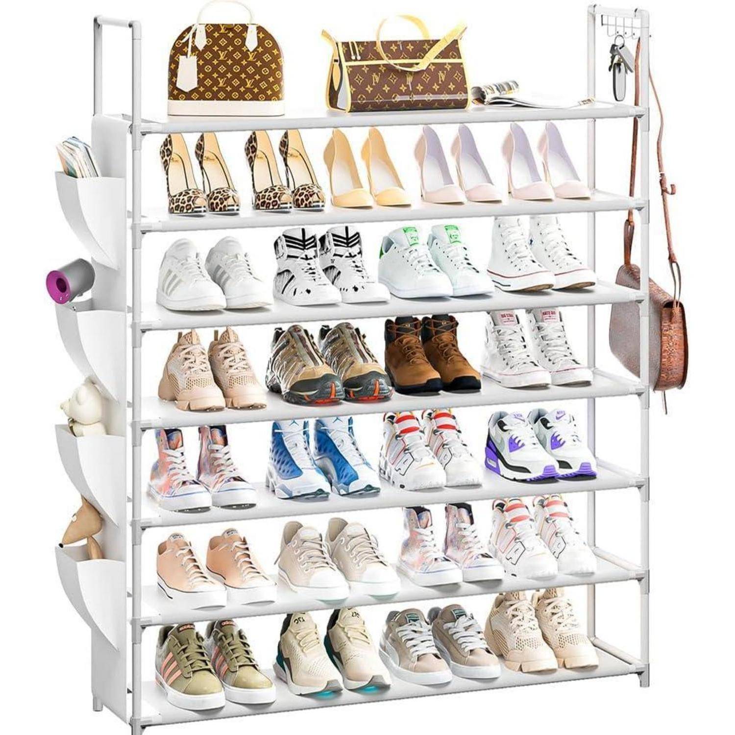 Schuhregal 7 Etagen Schuhorganizer 28 35 Paar Schrank Weiß 7 Tier