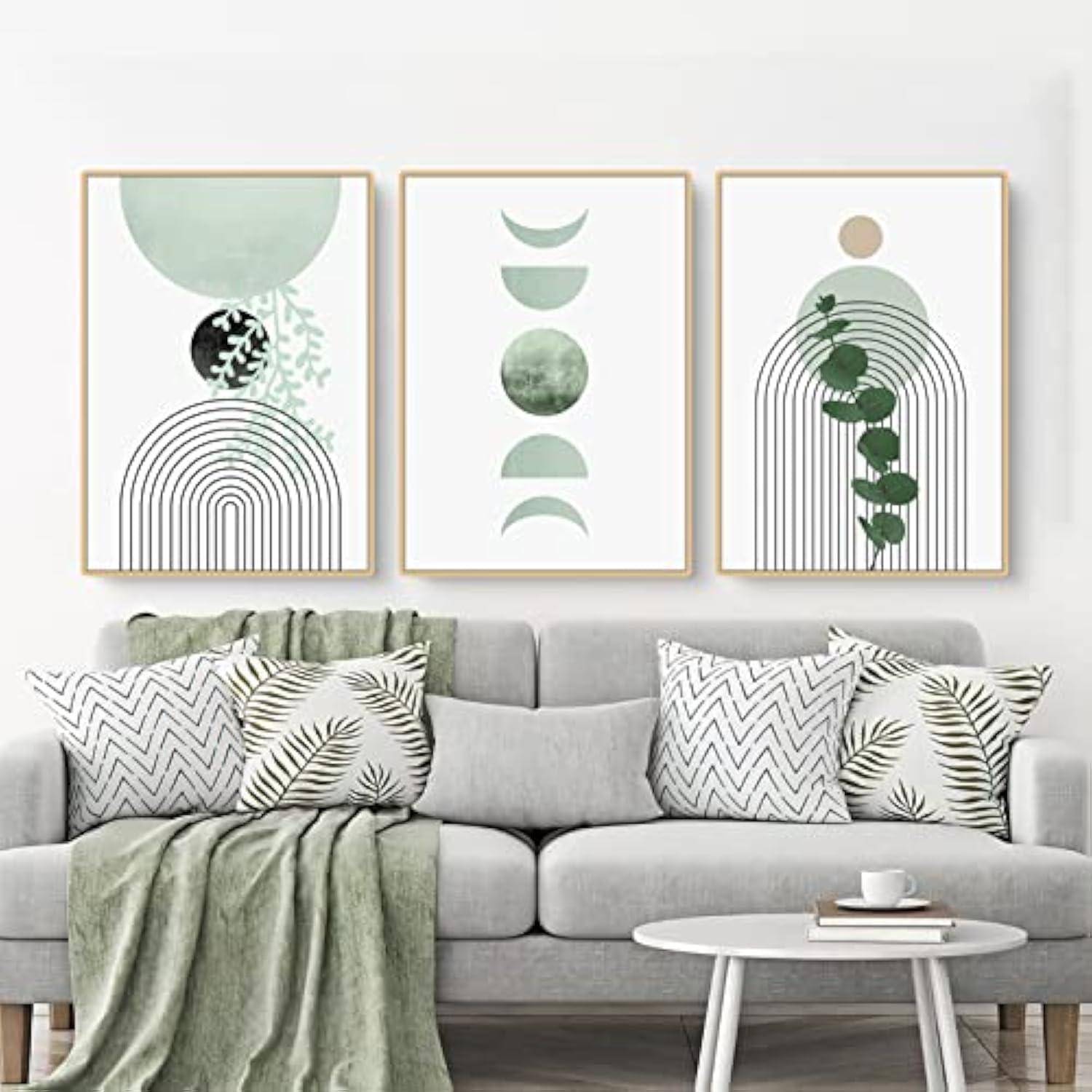 Poster 3teiliges Bohemian Aesthetic Grüne Pflanzen Bilder C 21x30cm
