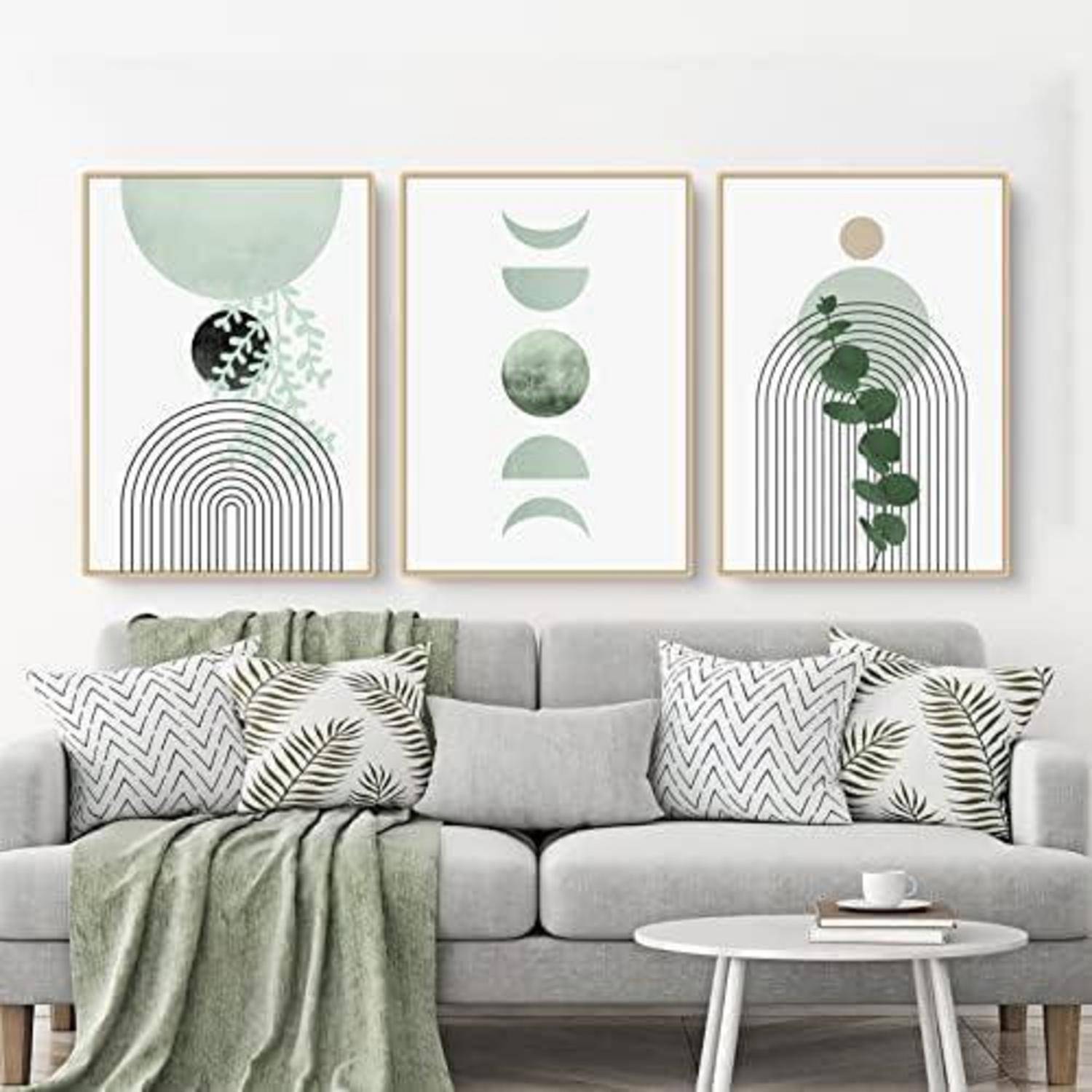 Poster 3teiliges Bohemian Aesthetic Grüne Pflanzen Bilder C 21x30cm