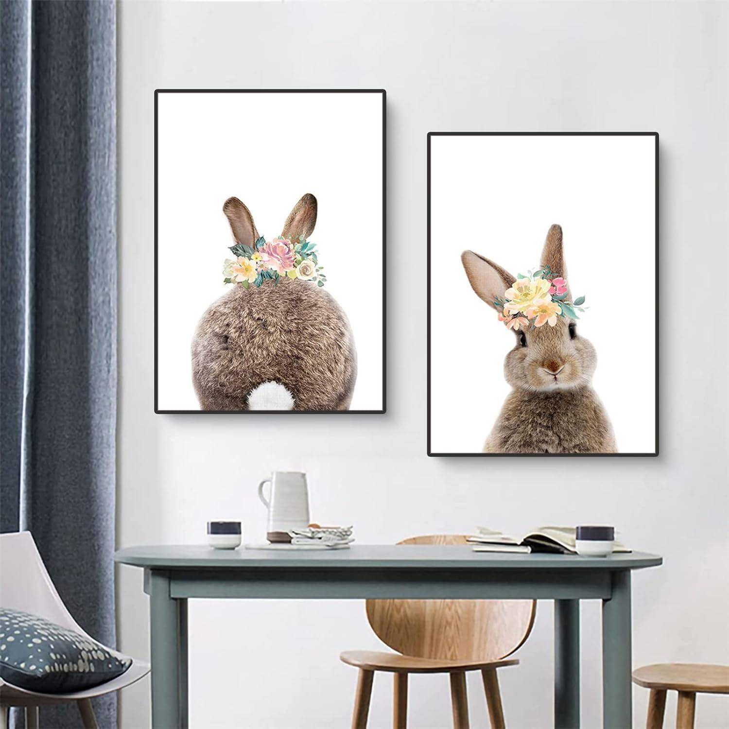Poster 2er Set Kaninchen Kinderzimmer 30x40cm 30x40cm C