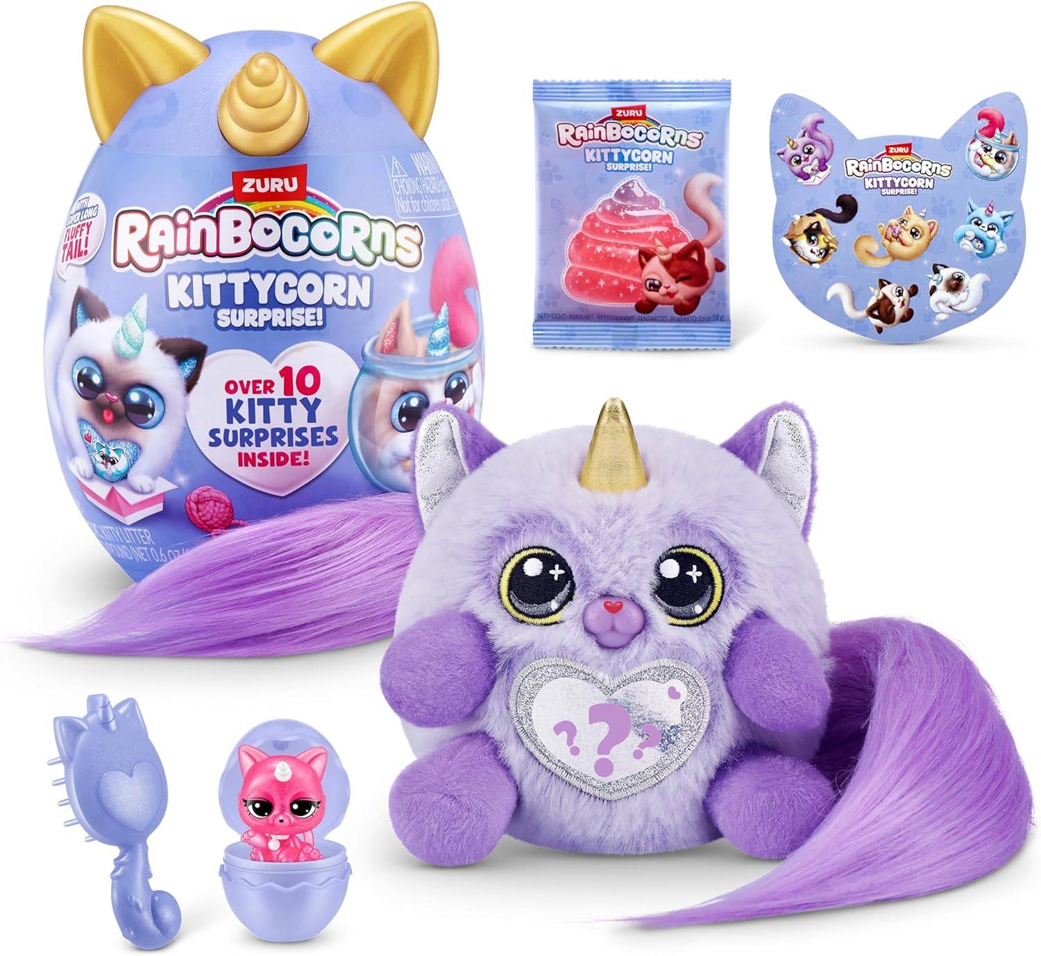 ZURU 92104G - Rainbocorns Kittycorn Surprise Serie 9 - Katze Ragamuffin Fluffles