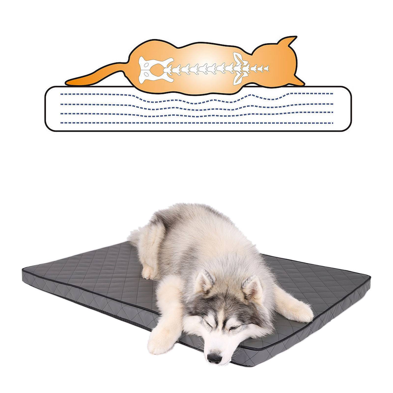 lionto Hundematratze orthopädisch mit Memory-Schaumstoff, 118x80 cm, grau