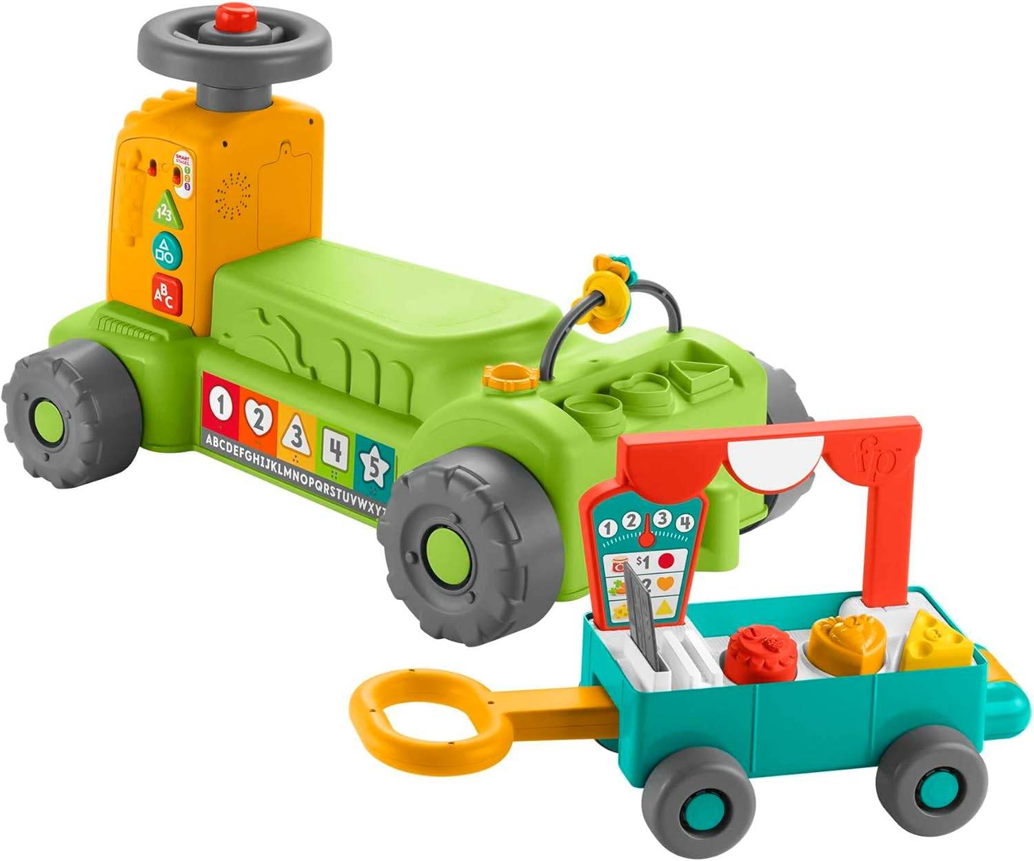 Fisher-Price 4-in-1 Markt-Traktor zum Aufsitzen + Hinterherziehen ab 9 Monaten