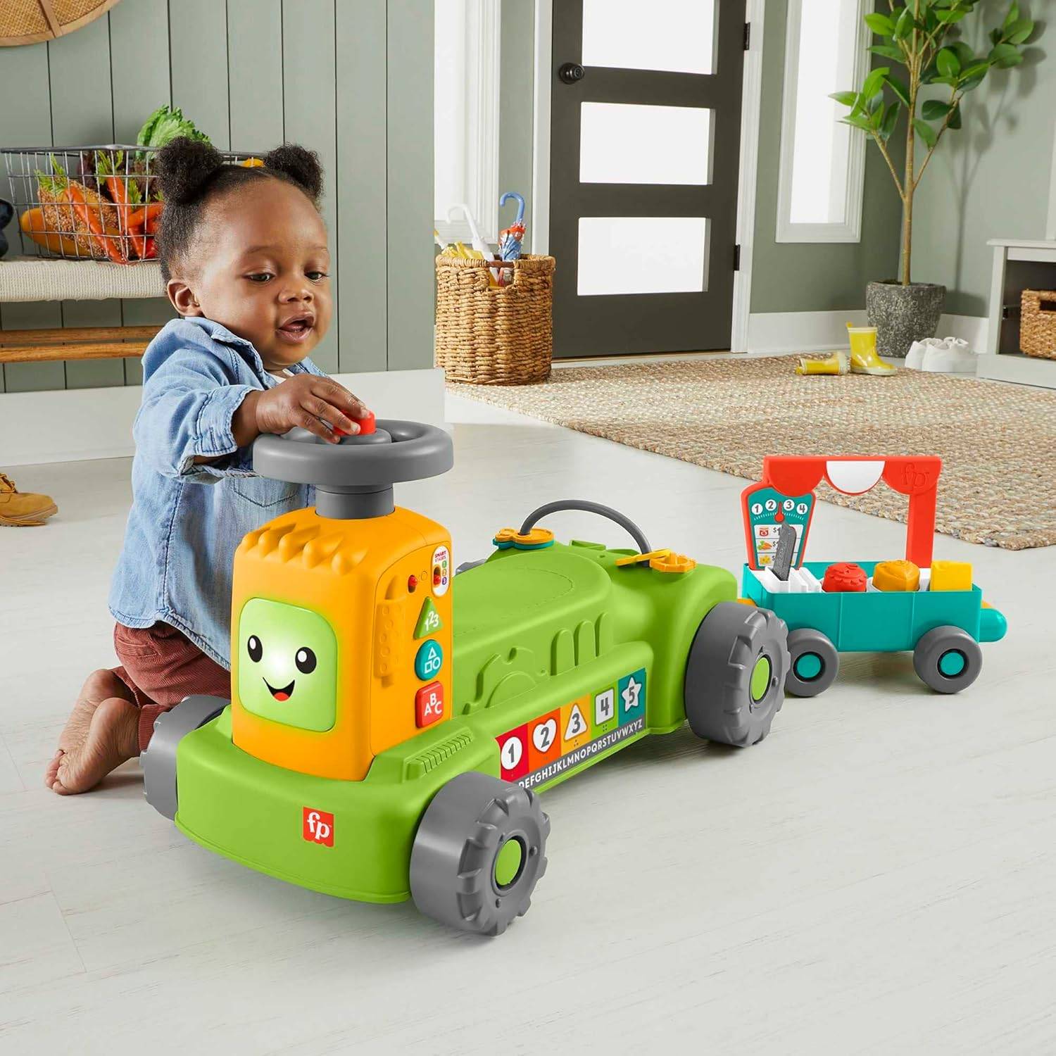 Fisher-Price 4-in-1 Markt-Traktor zum Aufsitzen + Hinterherziehen ab 9 Monaten