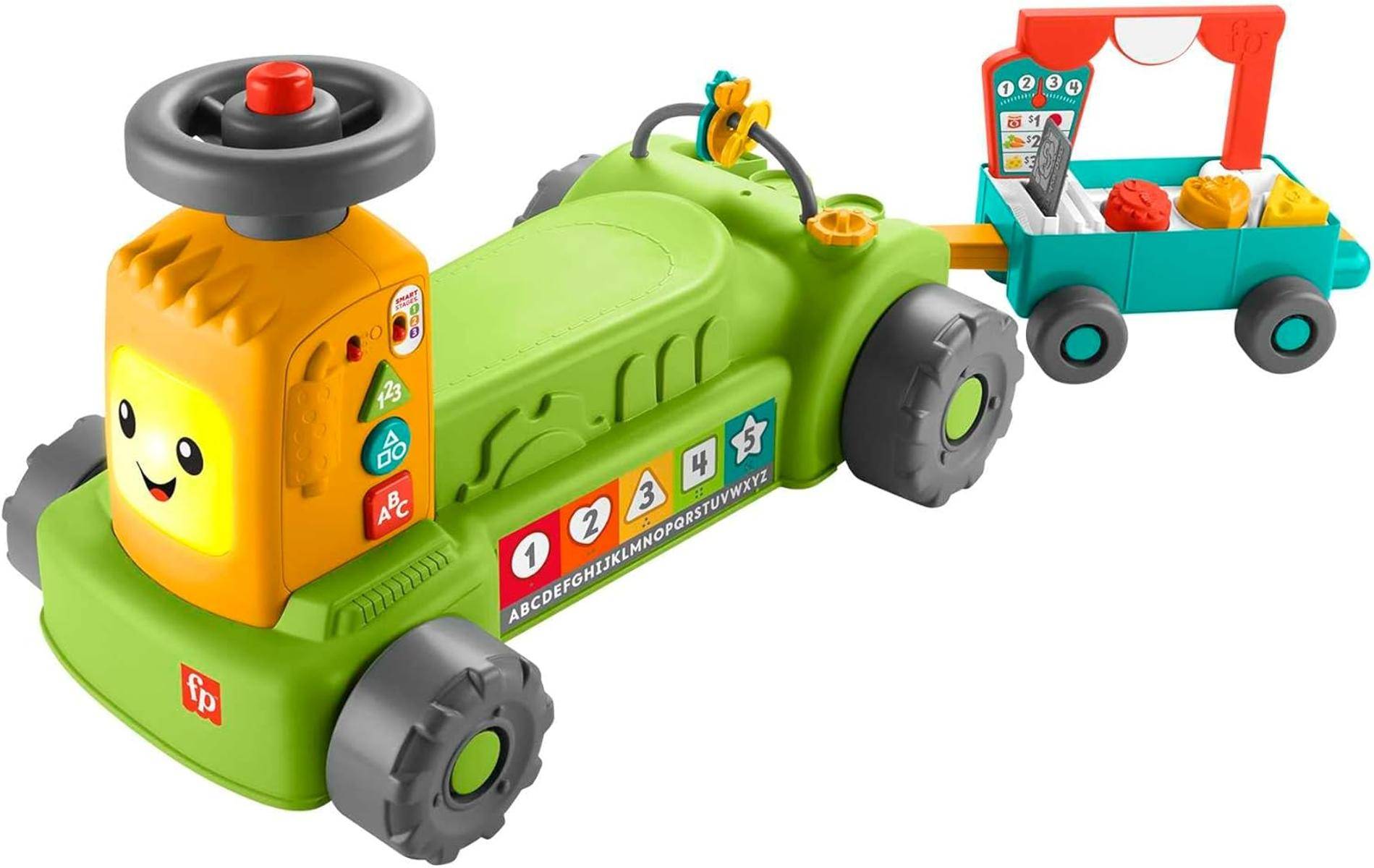 Fisher-Price 4-in-1 Markt-Traktor zum Aufsitzen + Hinterherziehen ab 9 Monaten
