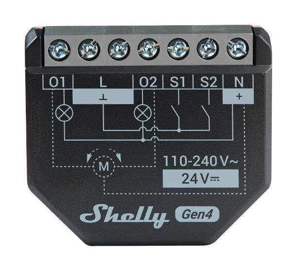 Shelly 2PM Gen4, Dual Schaltaktor mit Messfunktion, 16A, WLAN, Zigbee, Matter, Bluetooth, 4er Pack