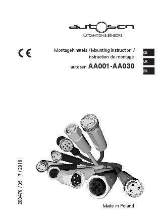 Sensorleitung M12 4P PUR 5m IP69K - AA006 - autosen