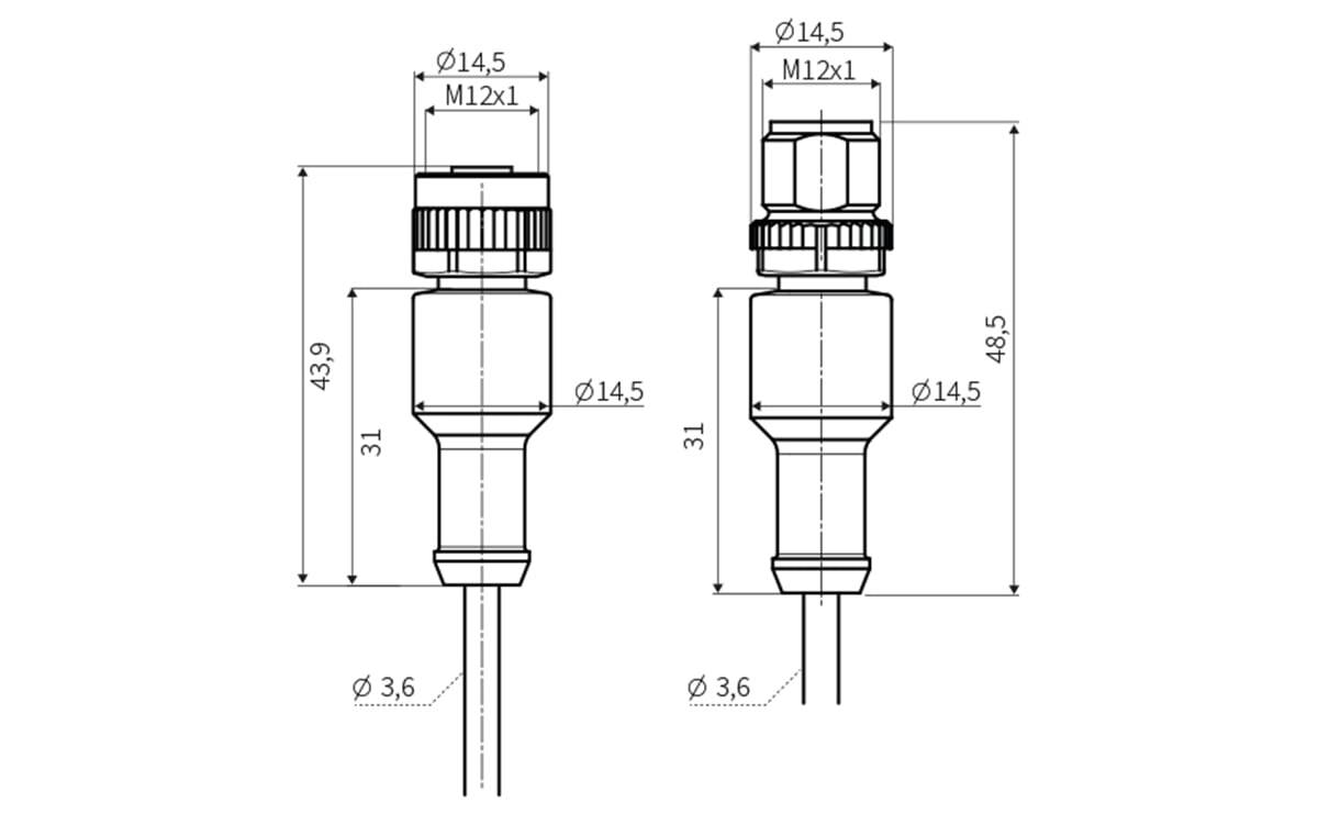 Adapterkabel für das IO-Link Sensor-/ Aktor-Modul AD010 - 0,3 m - PUR - AA051 - autosen