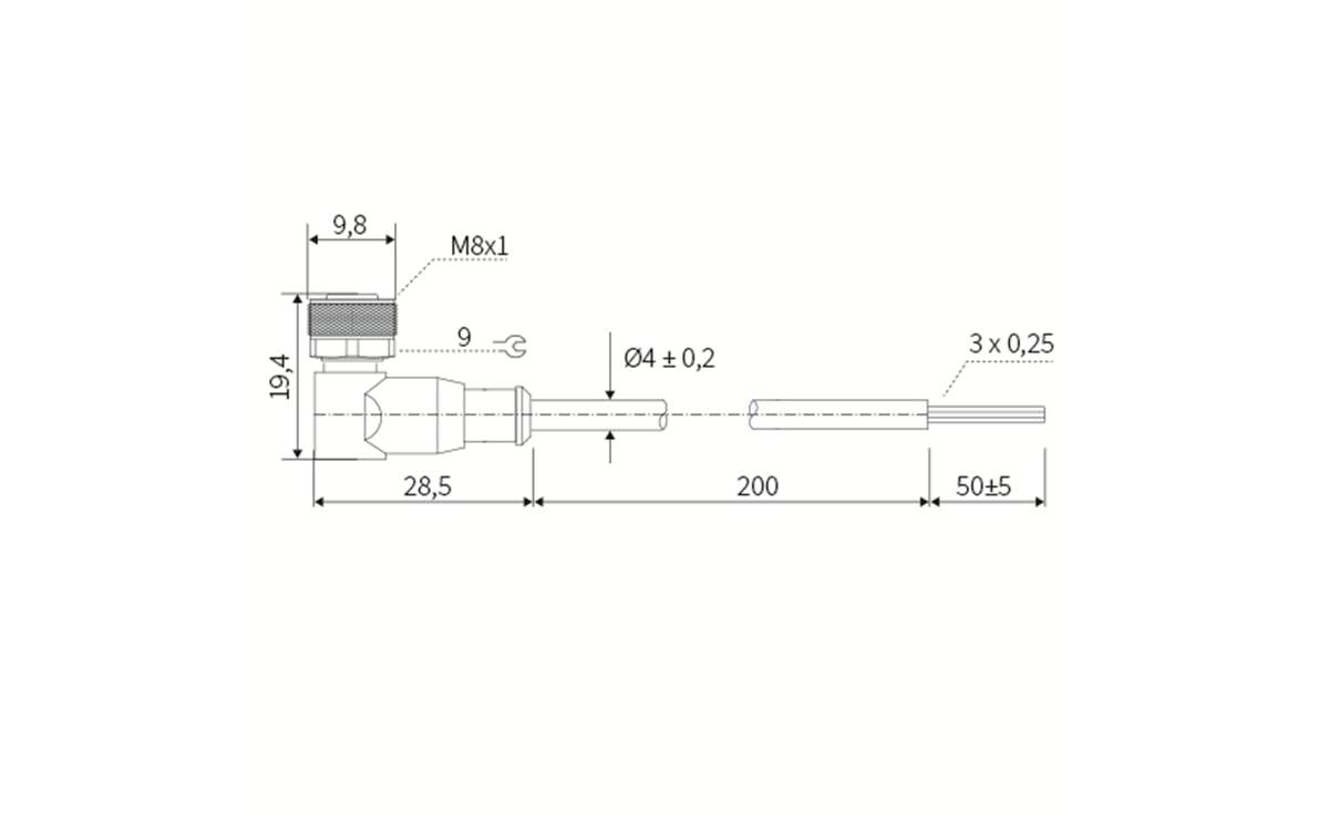 Sensorleitung M8 3P PUR 2m IP67 - 2 m - PUR-Kabel - AA058 - autosen