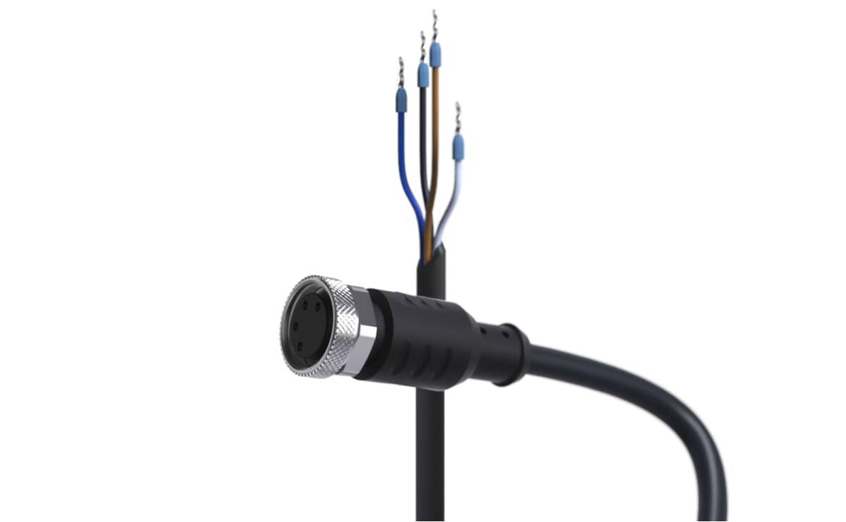 Ein schwarzer Mehrfachstecker mit mehreren farbigen Kabeln ist abgebildet, der seine Verwendung bei elektrischen oder elektronischen Verbindungen veranschaulicht.