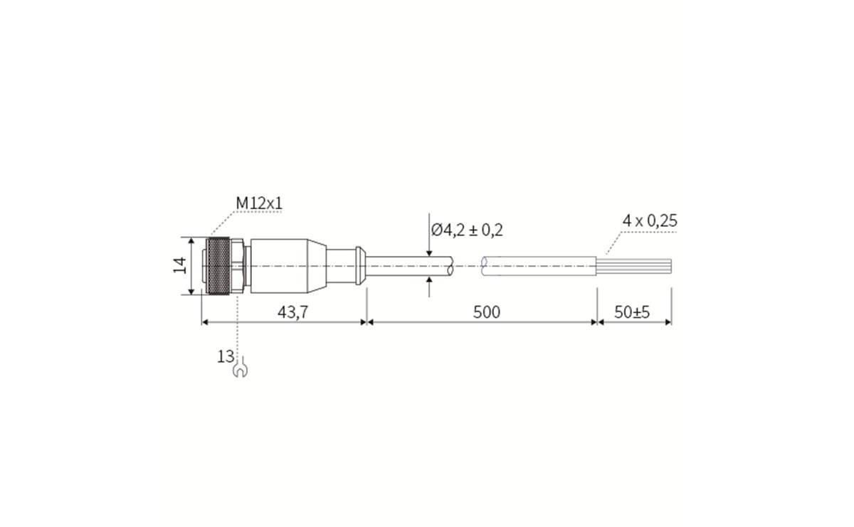 Sensorleitung M12 4P PVC 5m IP67 - 5 m - PVC-Kabel - AA065 - autosen