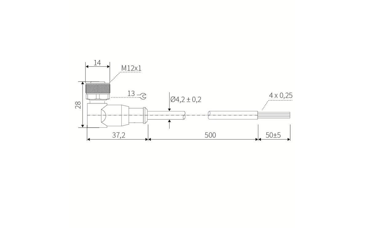 Sensorleitung M12 4P PVC 5m IP67 - 5 m - PVC-Kabel - AA067 - autosen