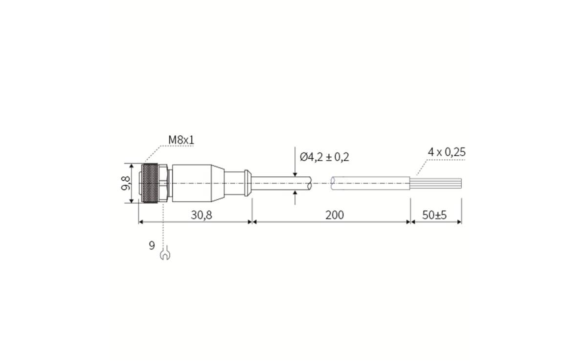 Sensorleitung M8 4P PVC 2m IP67 - 2 m - PVC-Kabel - AA072 - autosen